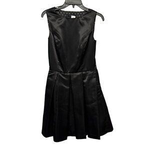 Blu Sage Black Fit & Flare Peek A Boo Back Sleeveless Dress Size 4 Holiday NWT